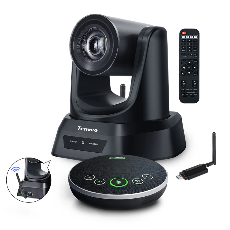 3x bezvadu PTZ konferences kamera ar Bluetooth skaļruni